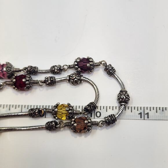Brighton Glass Mountain Double Chain Layered Necklace Multi Color Crystal Boho - Picture 5 of 6